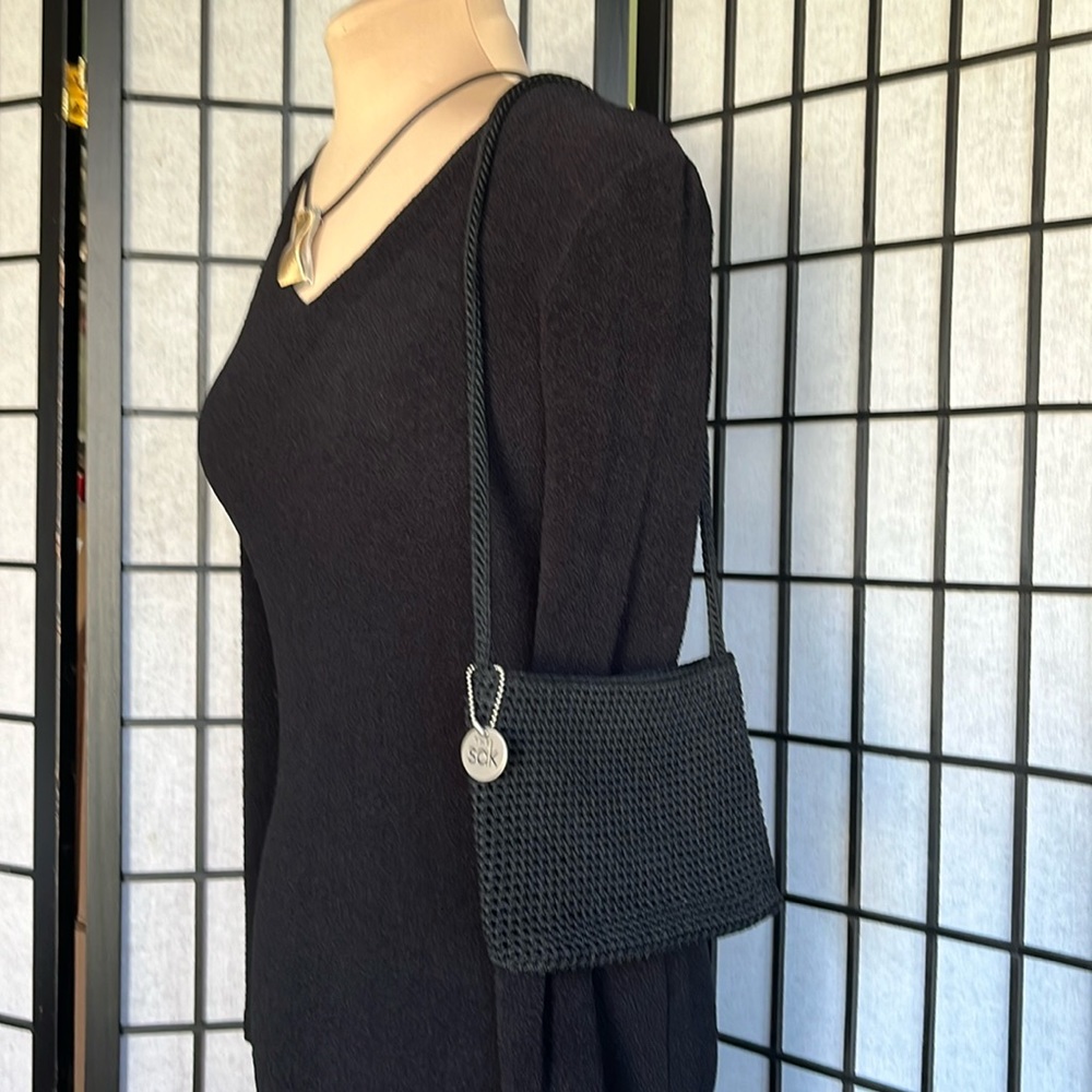 The Sak Black Crocheted Small Shoulder Bag